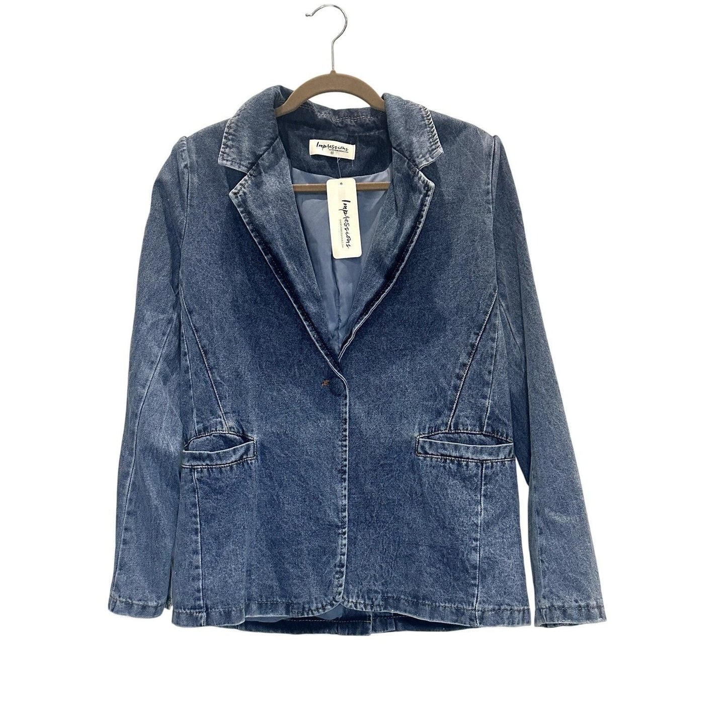 Dreaming of Soho Denim Blazer – Medium Wash