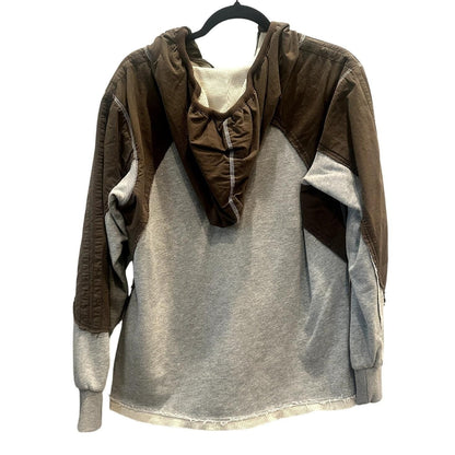 L/S Pieced ¼-Zip Hoodie – Charcoal Mix
