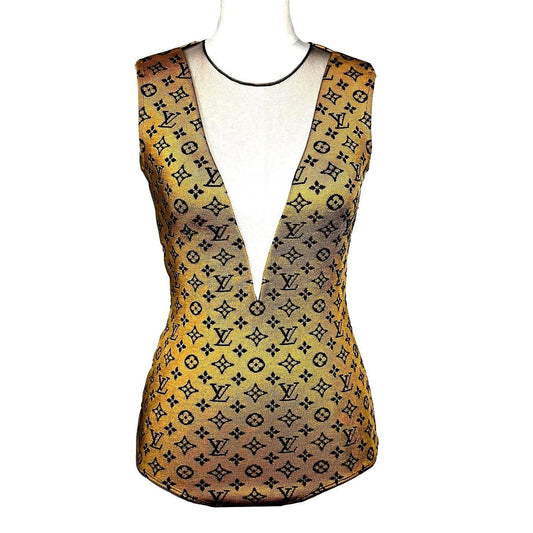 Monogram Jacquard Knit Bodysuit – Camel