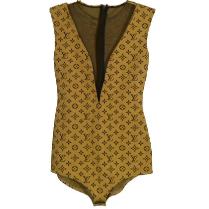 Monogram Jacquard Knit Bodysuit – Camel
