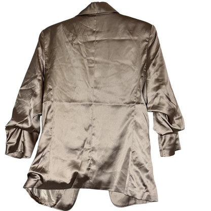 Locking Out Satin Blazer – Champagne