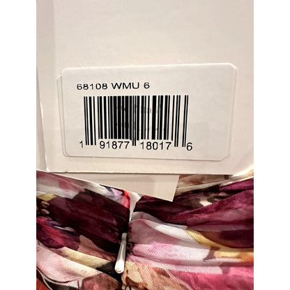 Asymmetrical Ruffled Halter Floral Gown – White Multi