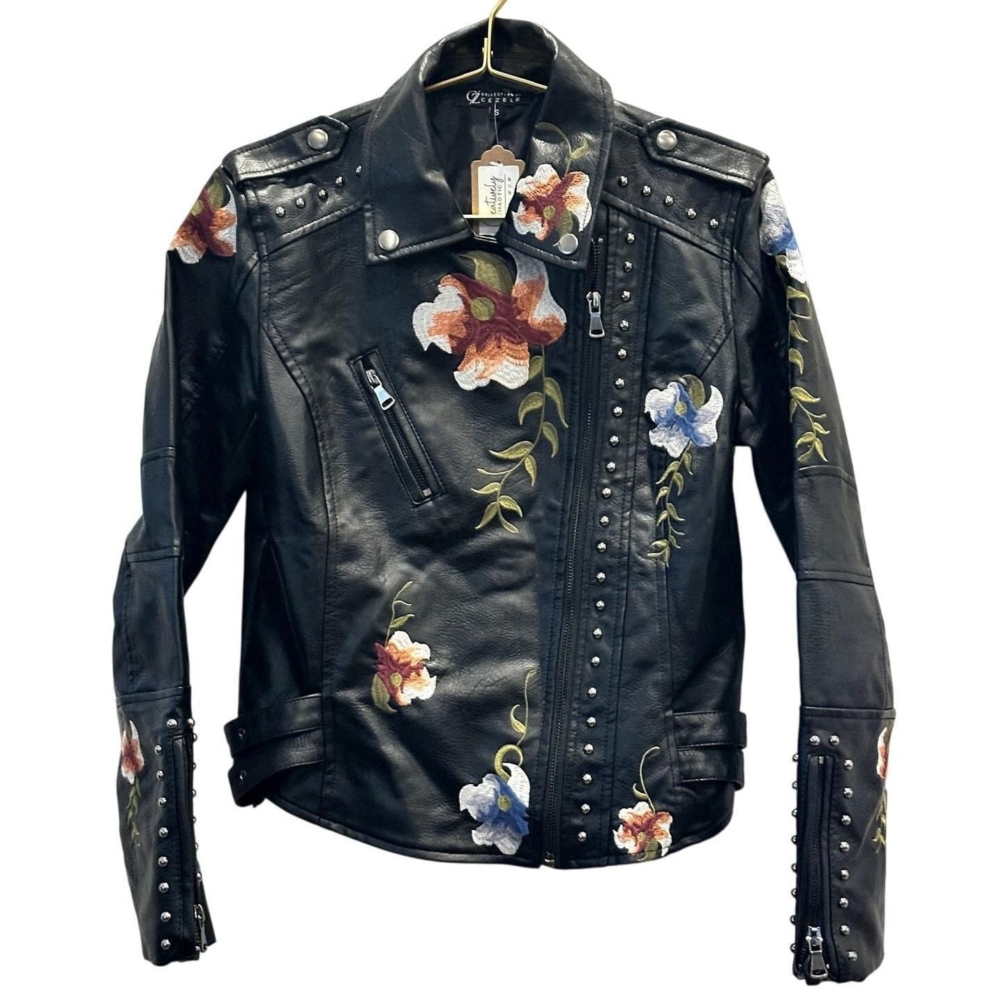 Faux Leather Blazer – Black