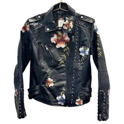 Faux Leather Blazer – Black