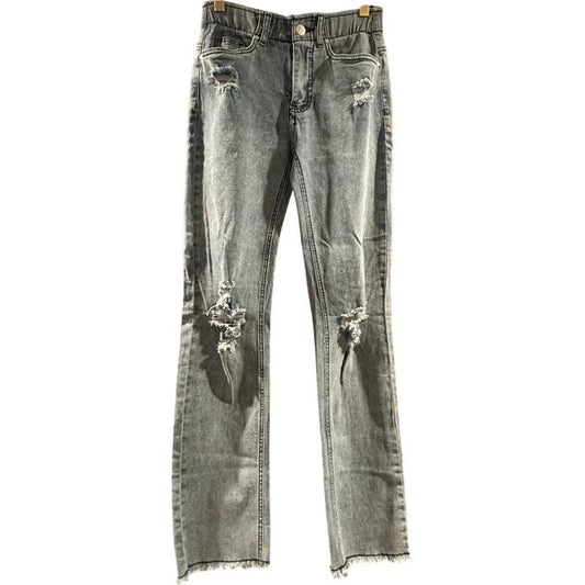 Elastic Waist Straight Jeans