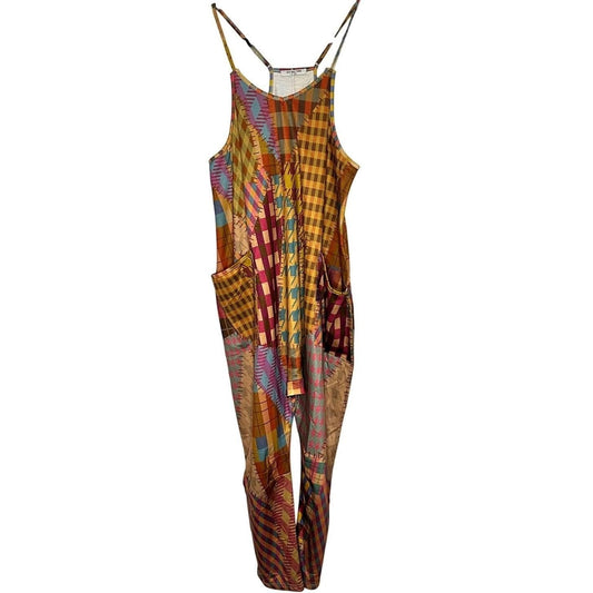 Printed V-Neck Sleeveless Jumpsuit – Multi