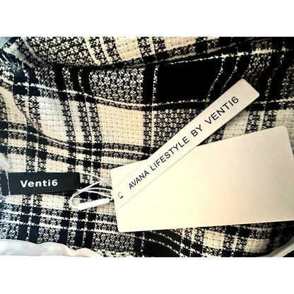 B/W 2-in-1 Plaid Vest Dress