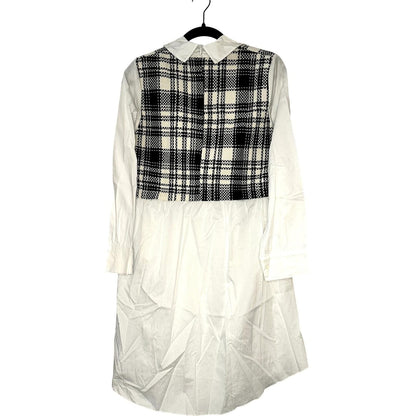 B/W 2-in-1 Plaid Vest Dress