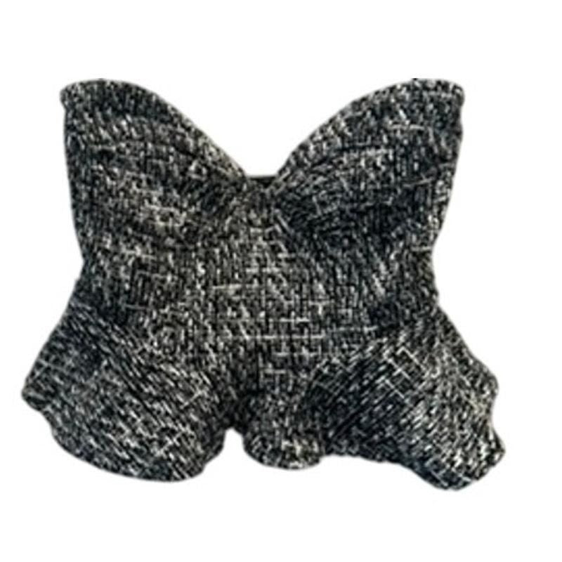 Tweed Corset Top – Black/White
