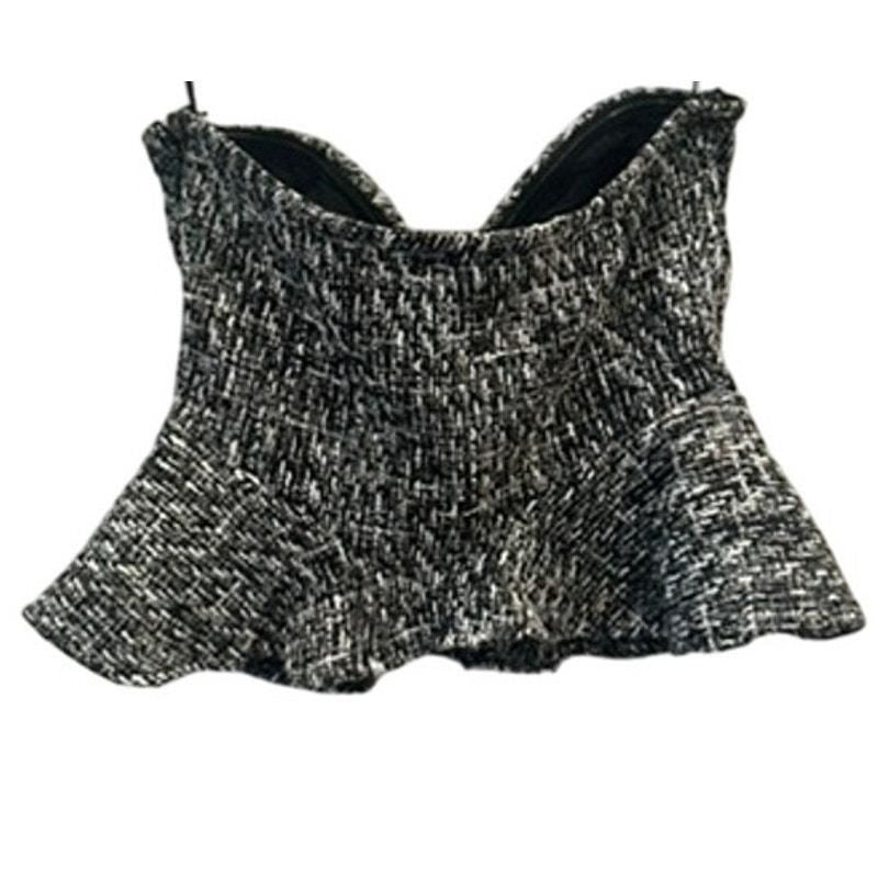 Tweed Corset Top – Black/White