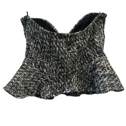 Tweed Corset Top – Black/White