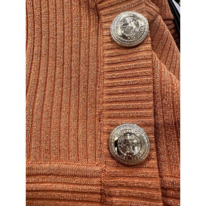 Zem Rib Knit Dress – Metallic Rust