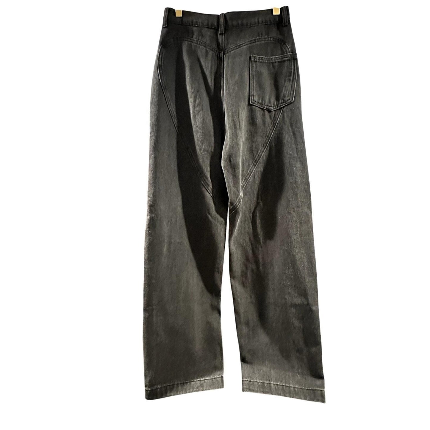 High-Waisted Jeans with Diamond Embellishments – Black