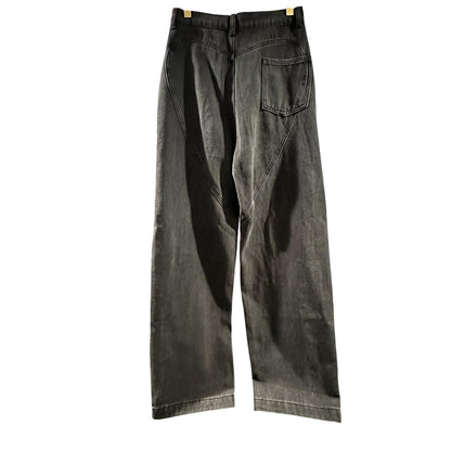 High-Waisted Jeans with Diamond Embellishments – Black