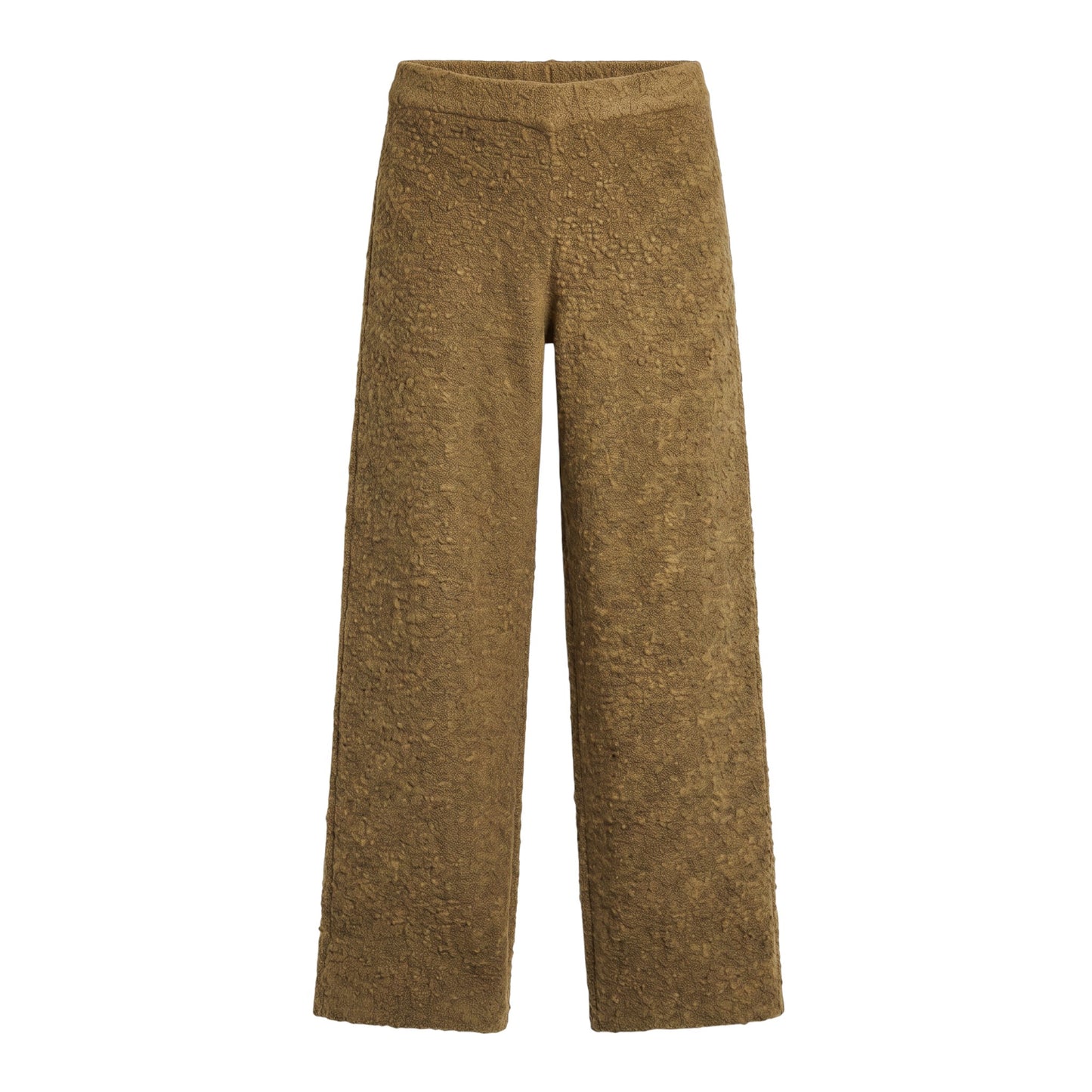 Creatively Chaotic Luxury Boutique SER.O.YA Sunni brown bouclé wide-leg pants with a textured finish