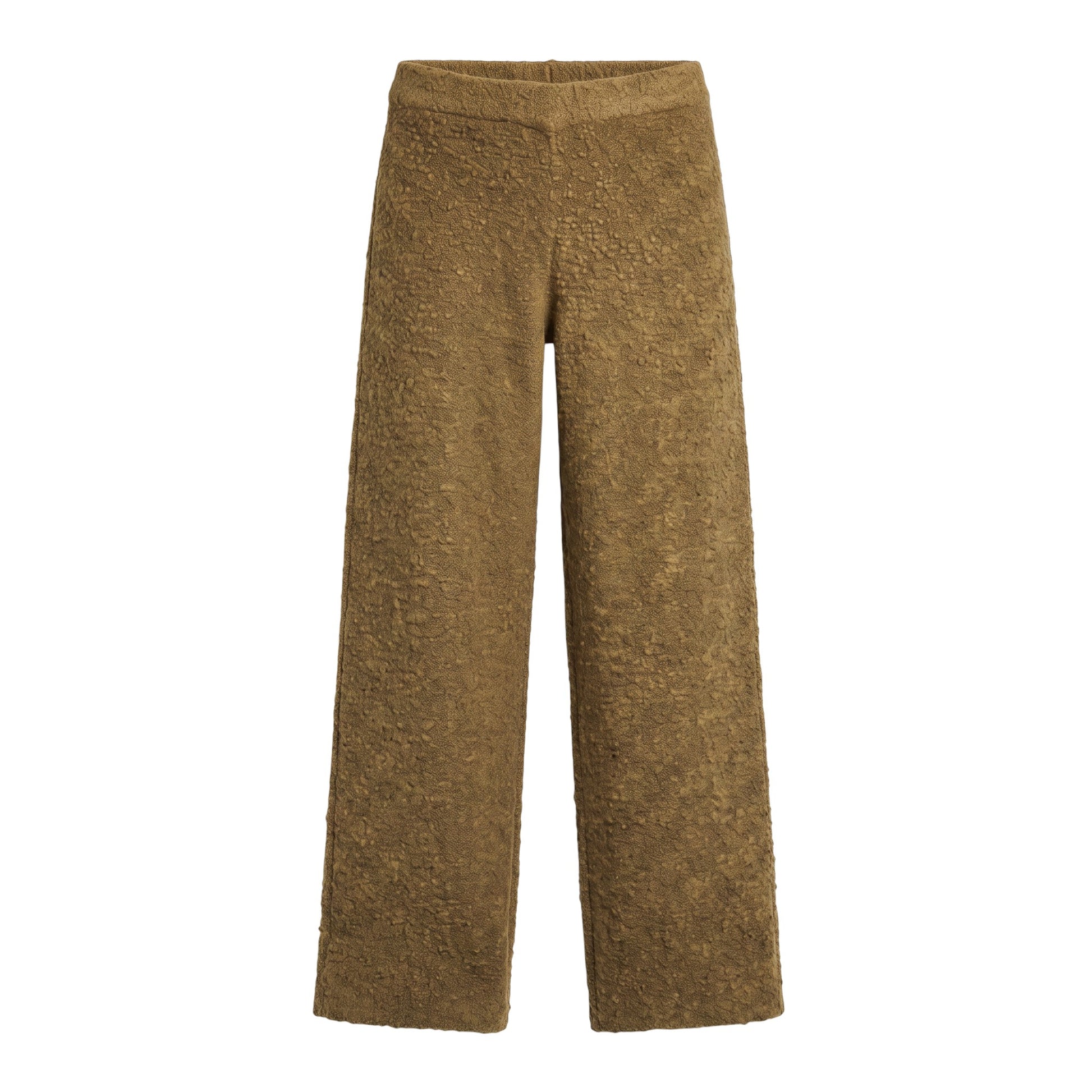 Creatively Chaotic Luxury Boutique SER.O.YA Sunni brown bouclé wide-leg pants with a textured finish