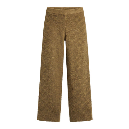 Creatively Chaotic Luxury Boutique SER.O.YA Sunni brown bouclé wide-leg pants with a textured finish