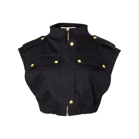 Zip-Up Cropped Cargo Vest