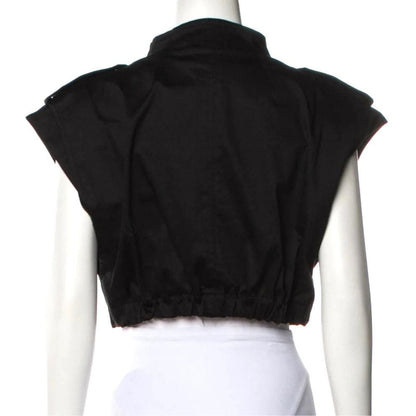 Zip-Up Cropped Cargo Vest