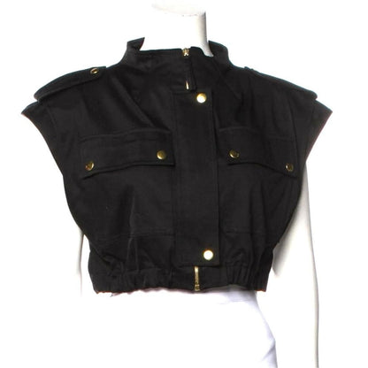 Zip-Up Cropped Cargo Vest