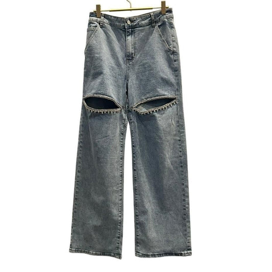 Blue B. Collection Rhinestone Cutout Wide-Leg Jeans — sold archive item