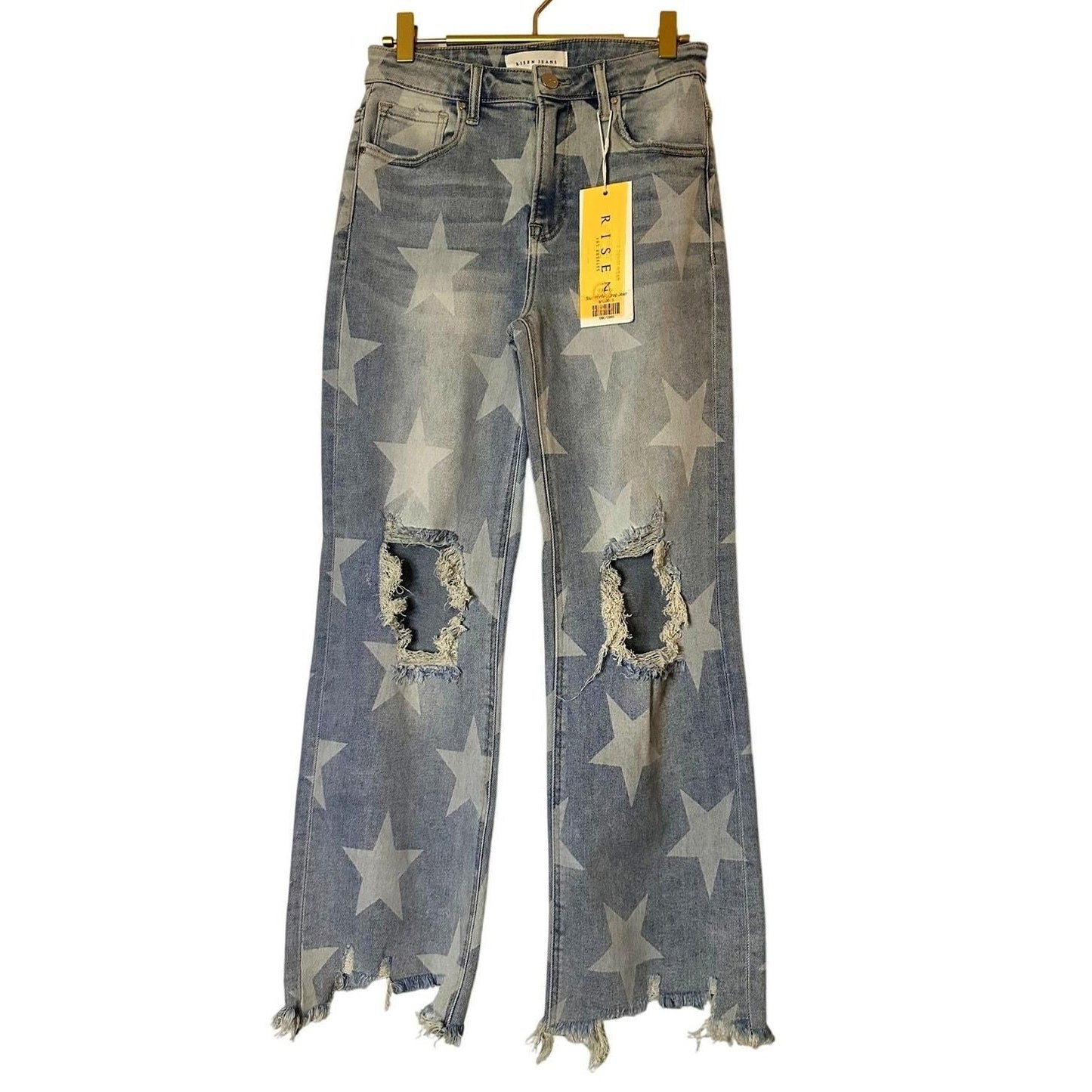 Risen Star-Print Cropped Jeans — sold archive item
