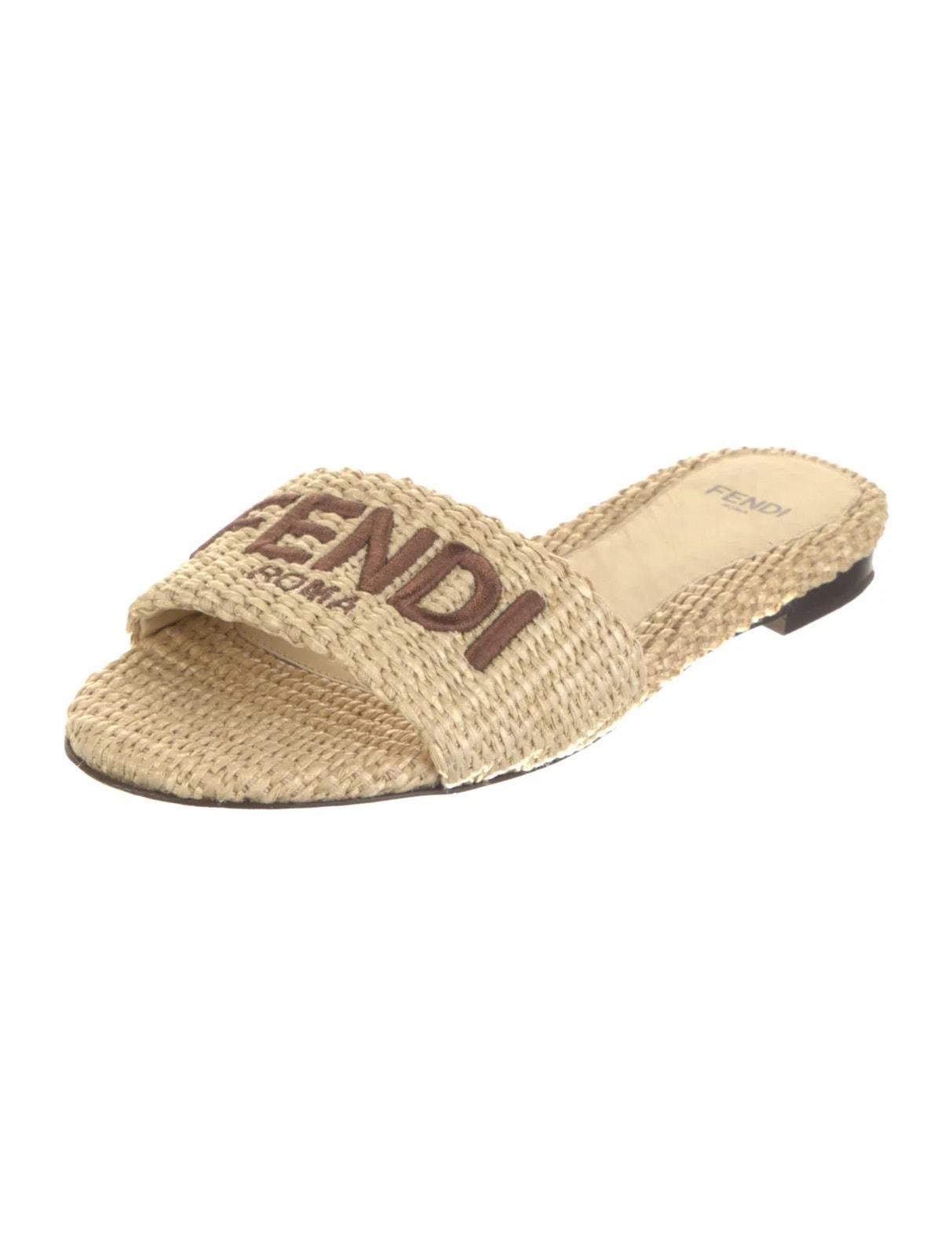 Fendi Signature Raffia Slides — sold archive item