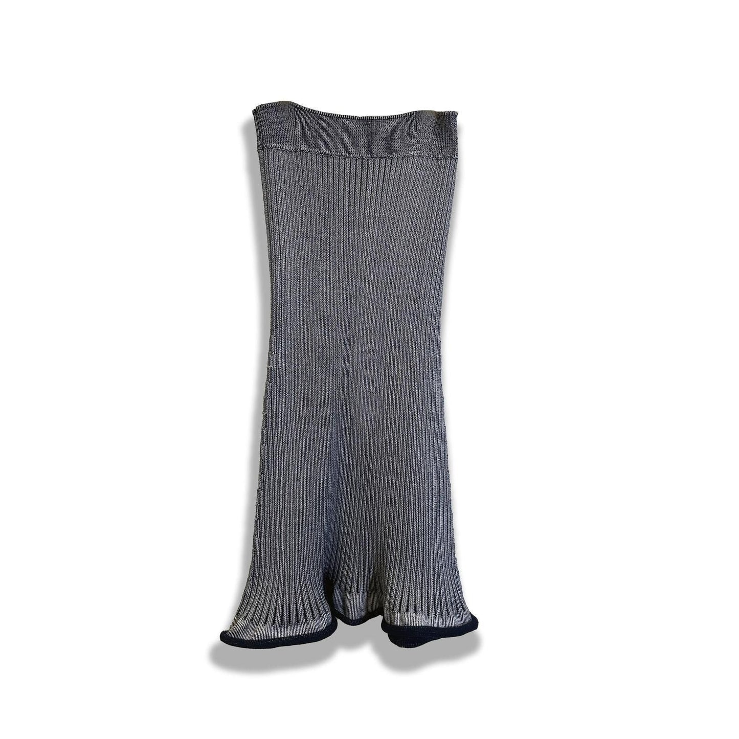 Bi-Color Ribbed Knit Skirt