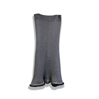 Bi-Color Ribbed Knit Skirt