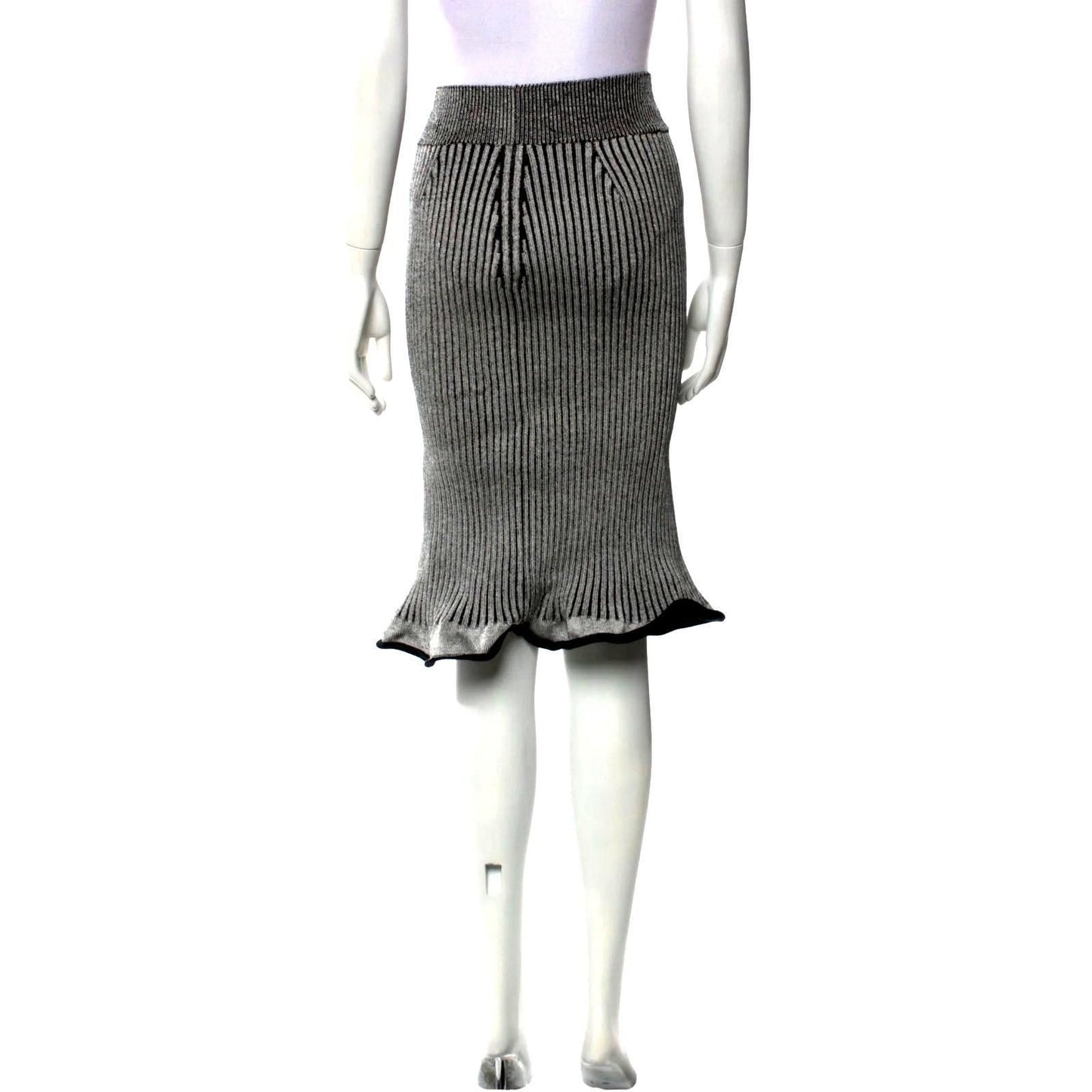 Bi-Color Ribbed Knit Skirt