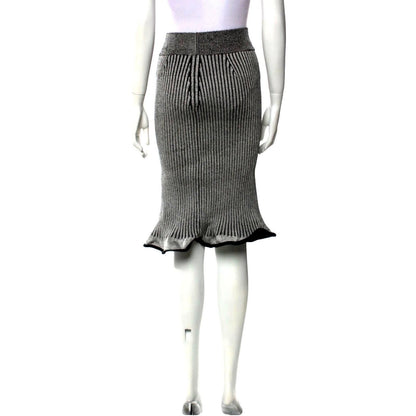 Bi-Color Ribbed Knit Skirt