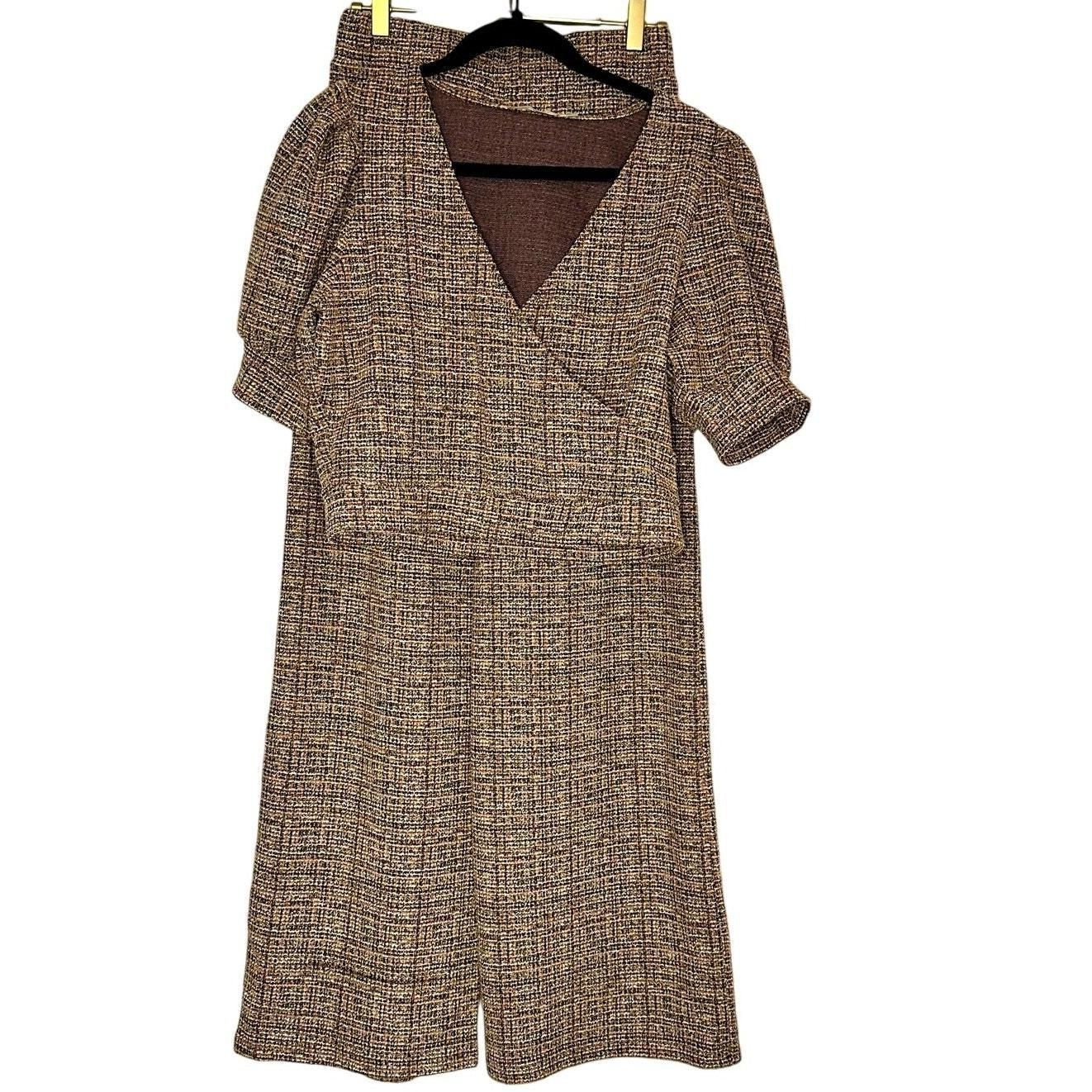 Multicolor Tweed Pant Set