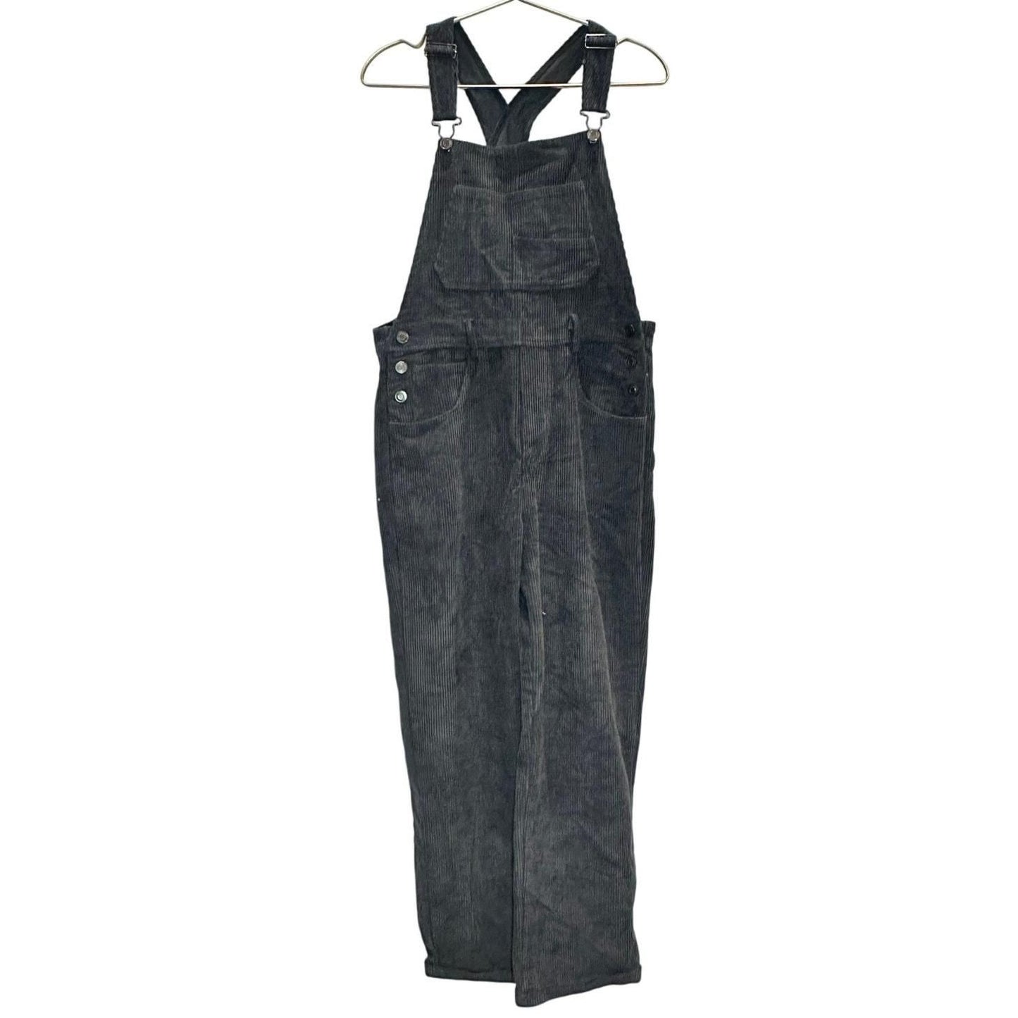 Charcoal Grey Corduroy Overalls