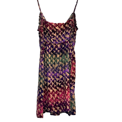 Printed Satin Slip Mini Dress – Magenta Multi
