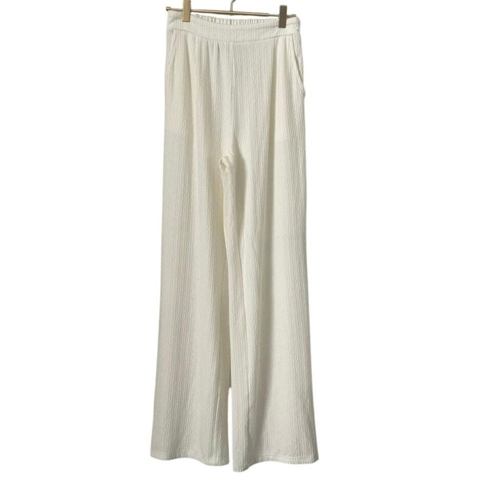 Textured Vest & Wide-Leg Pant Set