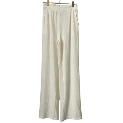 Textured Vest & Wide-Leg Pant Set