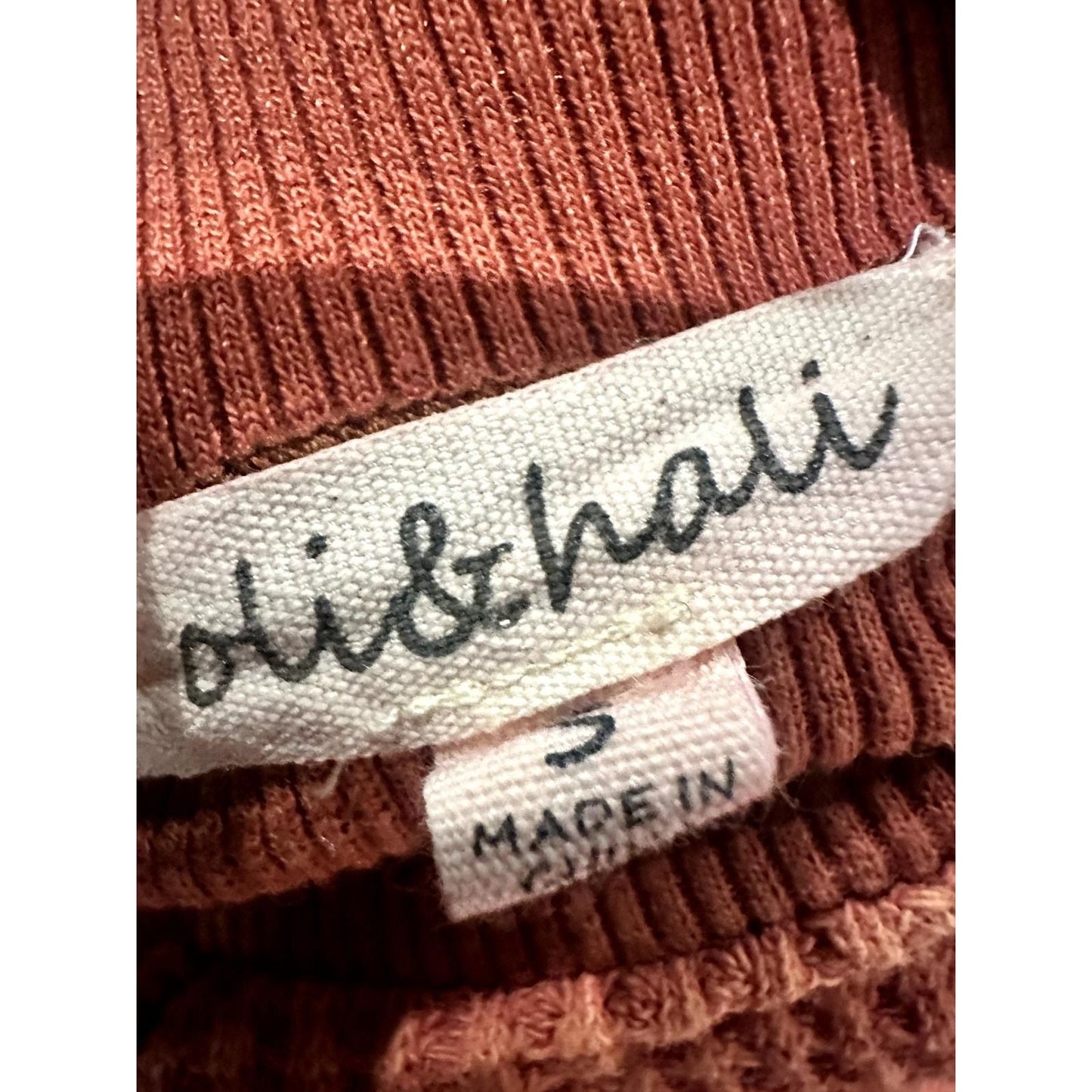 Colorblock Waffle Patchwork Thermal Top