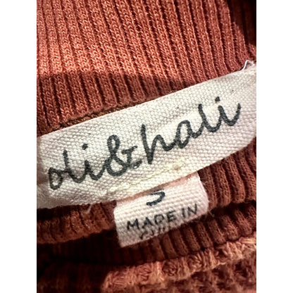 Colorblock Waffle Patchwork Thermal Top