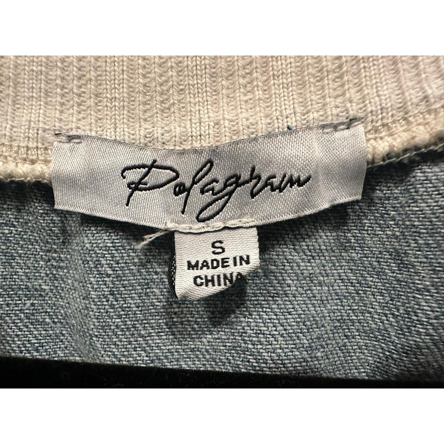 Cropped Denim Cardigan with Ivory Trim