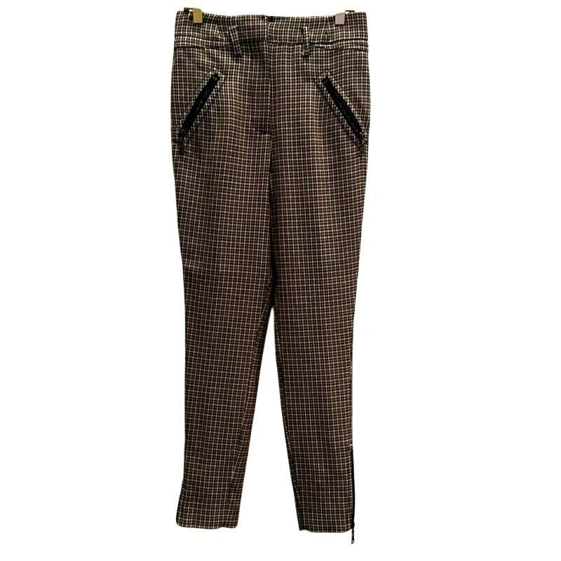 Wool Houndstooth Trousers