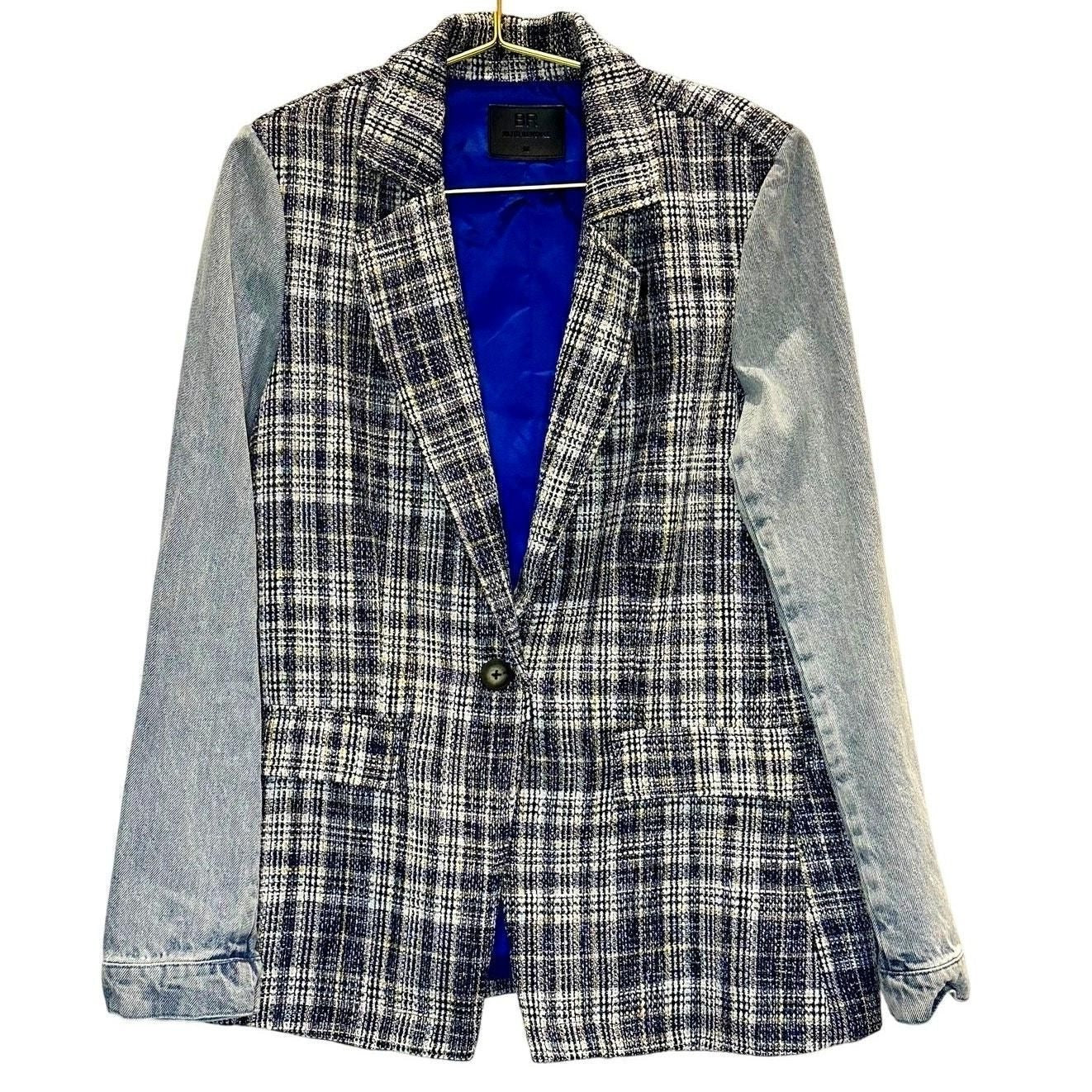 Mixed Media Tweed Blazer