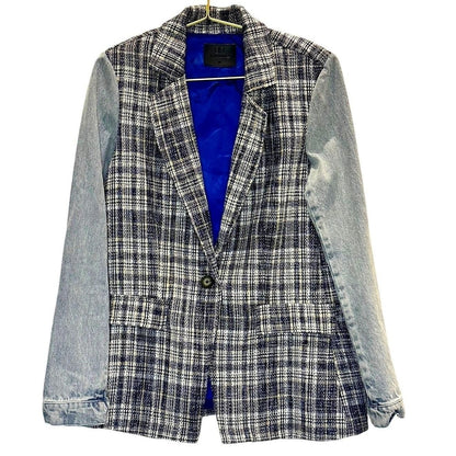 Mixed Media Tweed Blazer