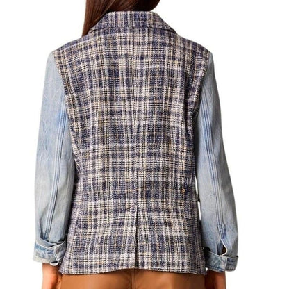 Mixed Media Tweed Blazer