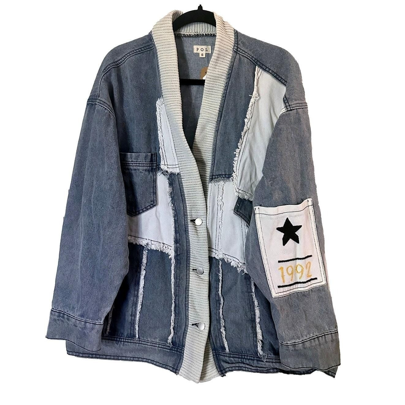 Denim & Ivory Button-Down Jacket