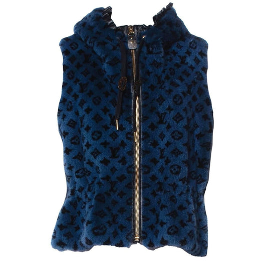 Monogram Mink Peplum Vest – Blue