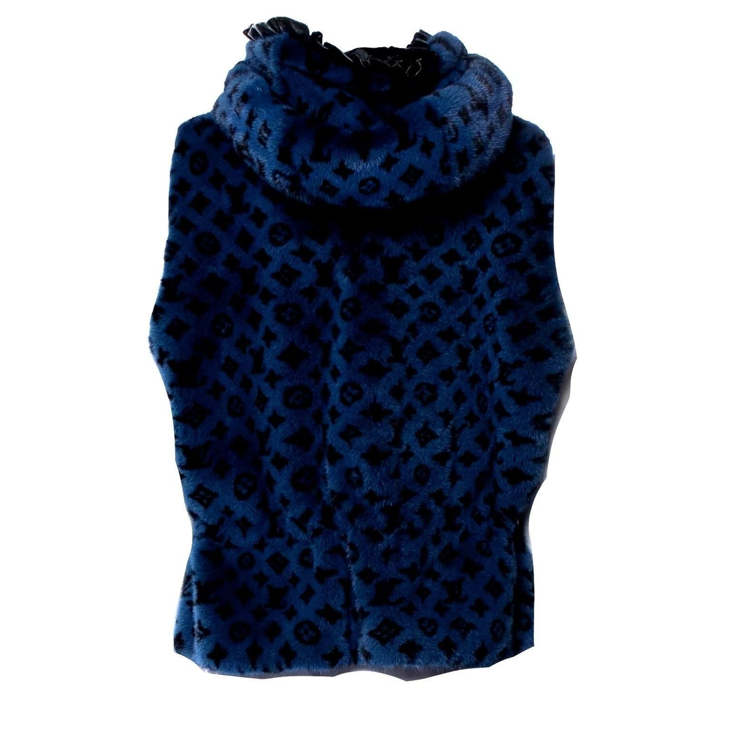 Monogram Mink Peplum Vest – Blue