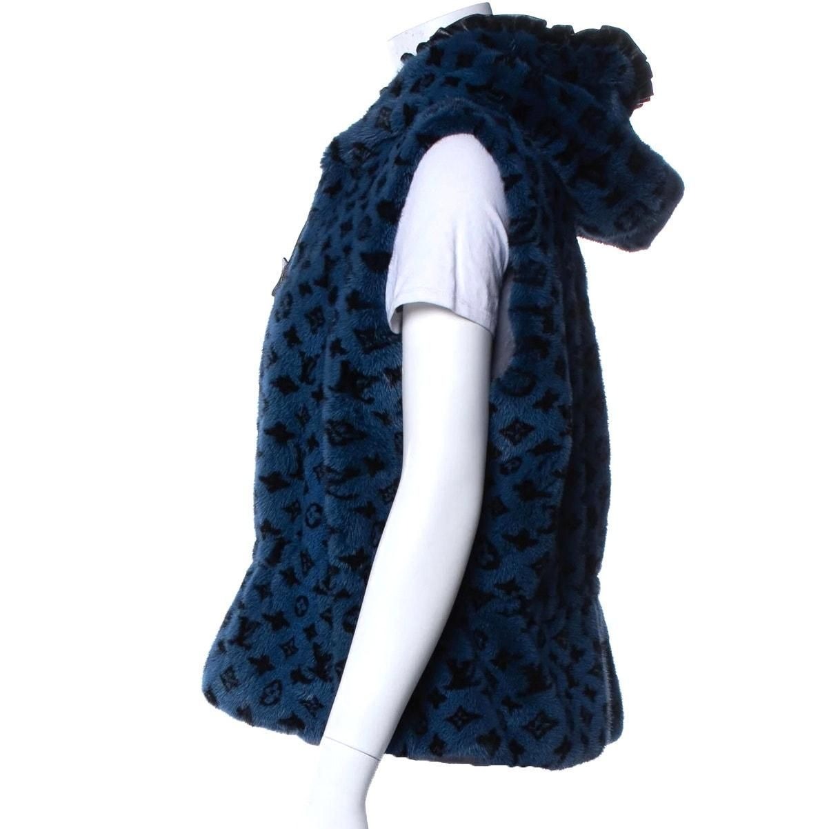 Monogram Mink Peplum Vest – Blue
