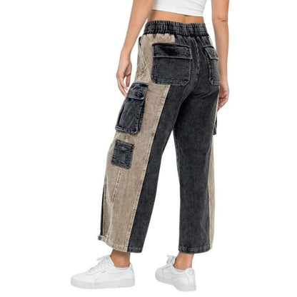 Color Block Corduroy Cargo Pants