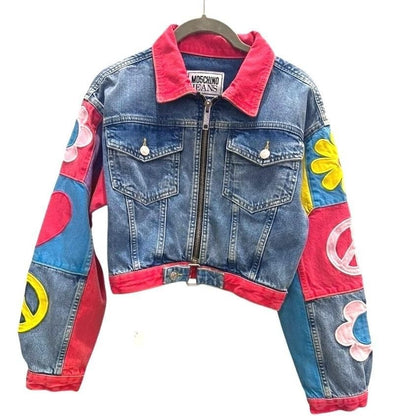 Graphic Print Denim Cotton Jacket