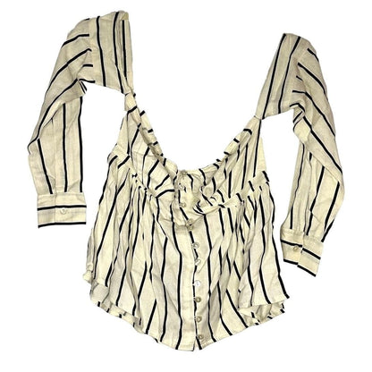 Striped Bardot Top – Ivory/Black